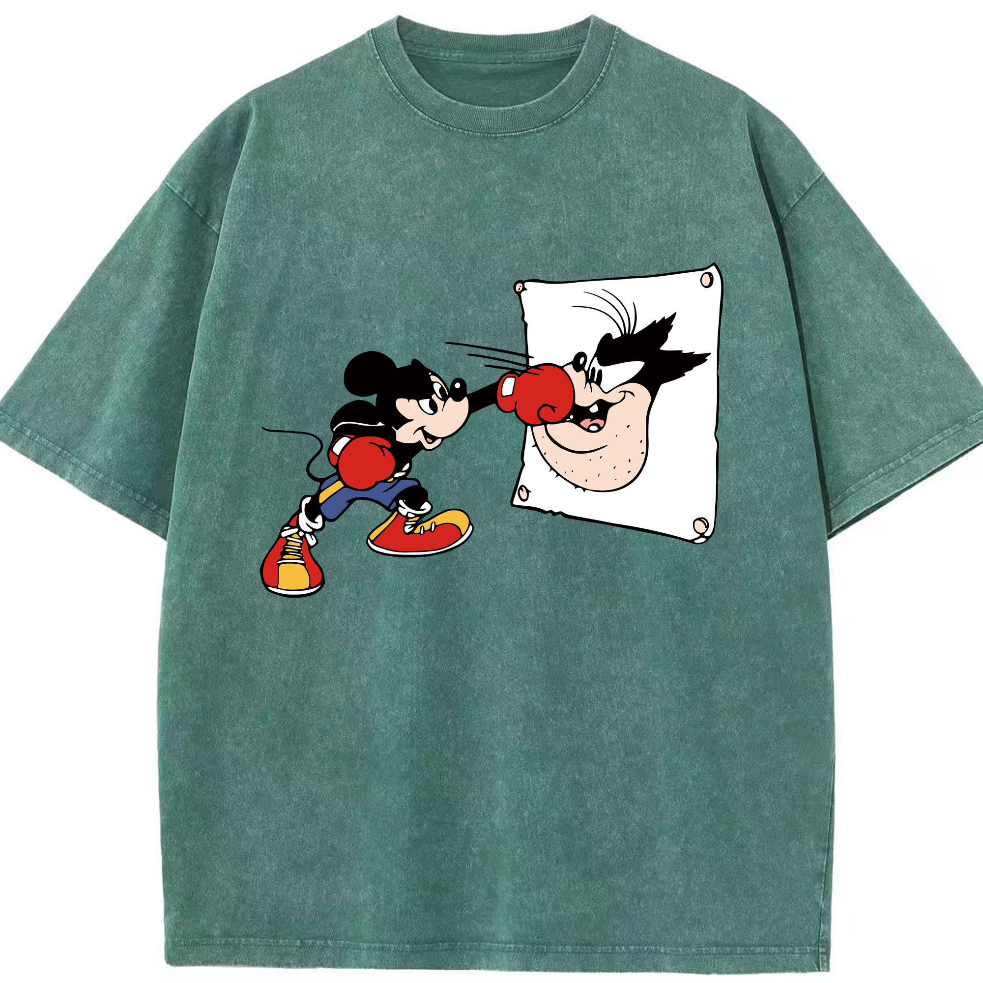 （画像用） ミッキーマウス Mickey Mouse 綿100% ヴィンテージ風 半袖Tシャツ（フロントプリント）